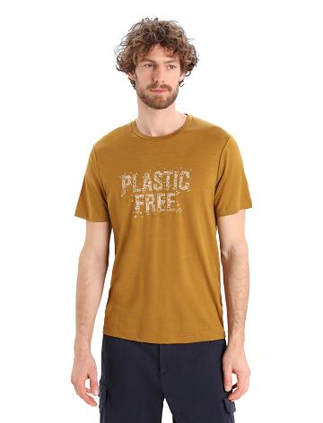 Koszulki Icebreaker Merino Tech Lite II Krótkie Sleeve Plastic Free Męskie Brązowe | PL 1761VRWD